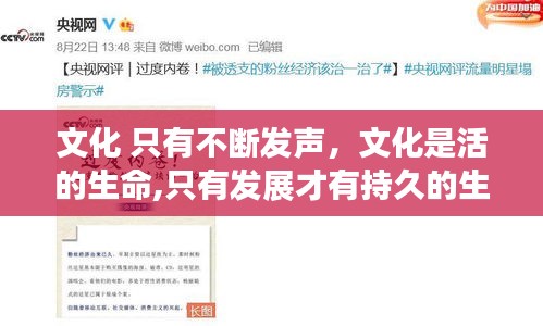 文化 只有不断发声，文化是活的生命,只有发展才有持久的生命力申论 