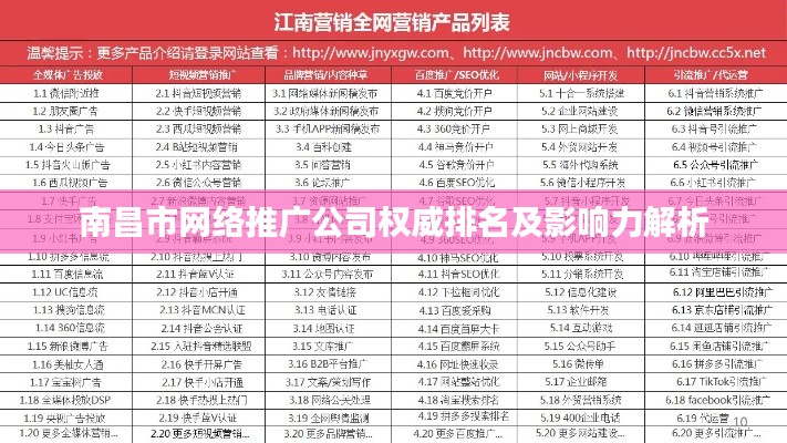 南昌市网络推广公司权威排名及影响力解析