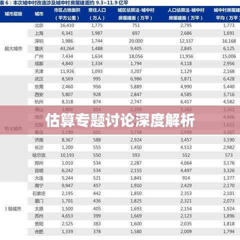 估算专题讨论深度解析