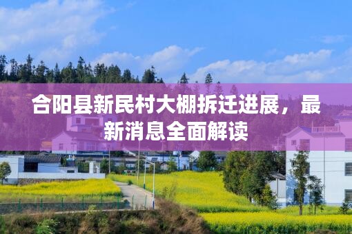 合阳县新民村大棚拆迁进展，最新消息全面解读