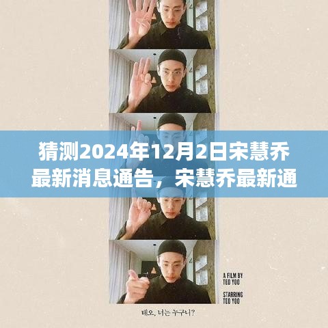 宋慧乔最新消息预测，深度解读其影响力与魅力展现于2024年12月2日的通告