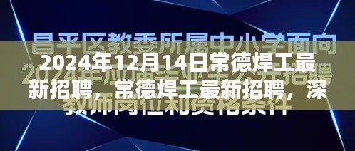 常德焊工最新招聘深度测评与介绍，2024年岗位一览