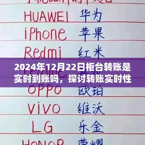 关于柜台转账实时性的探讨，2024年12月22日柜台转账是否实时到账分析