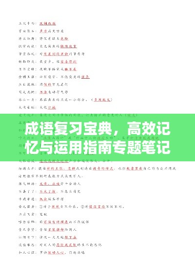 成语复习宝典，高效记忆与运用指南专题笔记