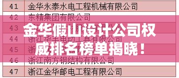 金华假山设计公司权威排名榜单揭晓！