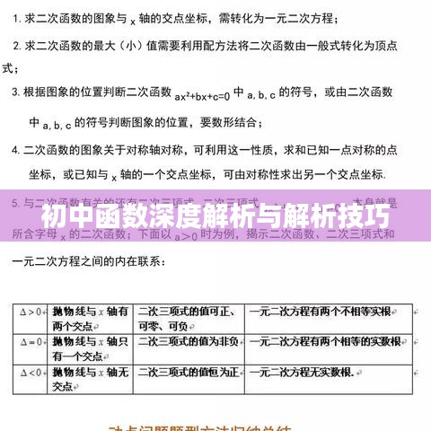 初中函数深度解析与解析技巧