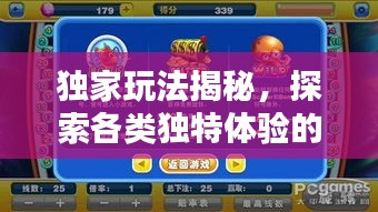 独家玩法揭秘，探索各类独特体验的极致乐趣