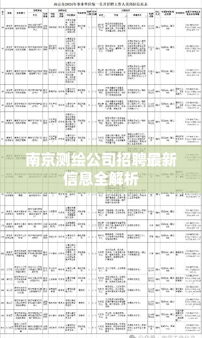 南京测绘公司招聘最新信息全解析