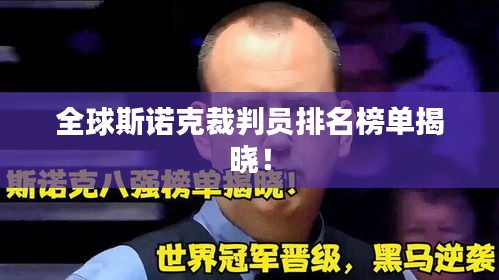 全球斯诺克裁判员排名榜单揭晓！