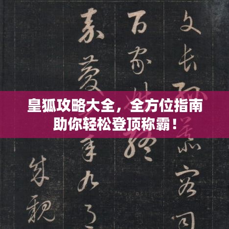 皇狐攻略大全，全方位指南助你轻松登顶称霸！