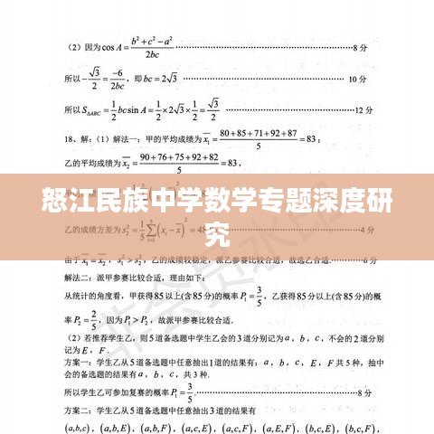 怒江民族中学数学专题深度研究