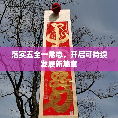 落实五全一常态，开启可持续发展新篇章